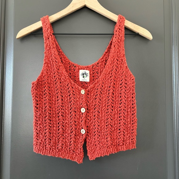 Free People Stanley Crochet Knit Tank in Rust/Iron We the Free Size XS - Picture 4 of 8